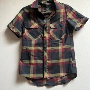 NWT Sombrio women Balance Ridng Plaid Snap button Shirt Sz M